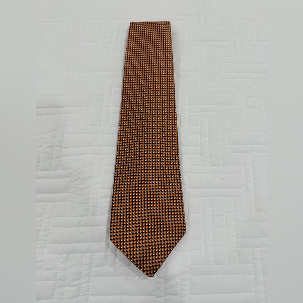 Robert Talbott Studio Geometric Orange Brown Ital… - image 1